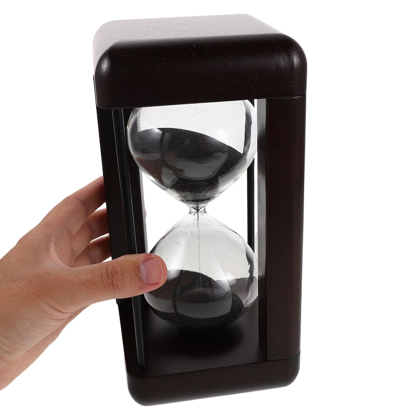 POPETPOP Vintage Sanduhr aus Glas und Holz 30 Minuten Timer ohne Batterien für Küche und Wohnzimmer als Dekorativer und Präziser Zeituhr