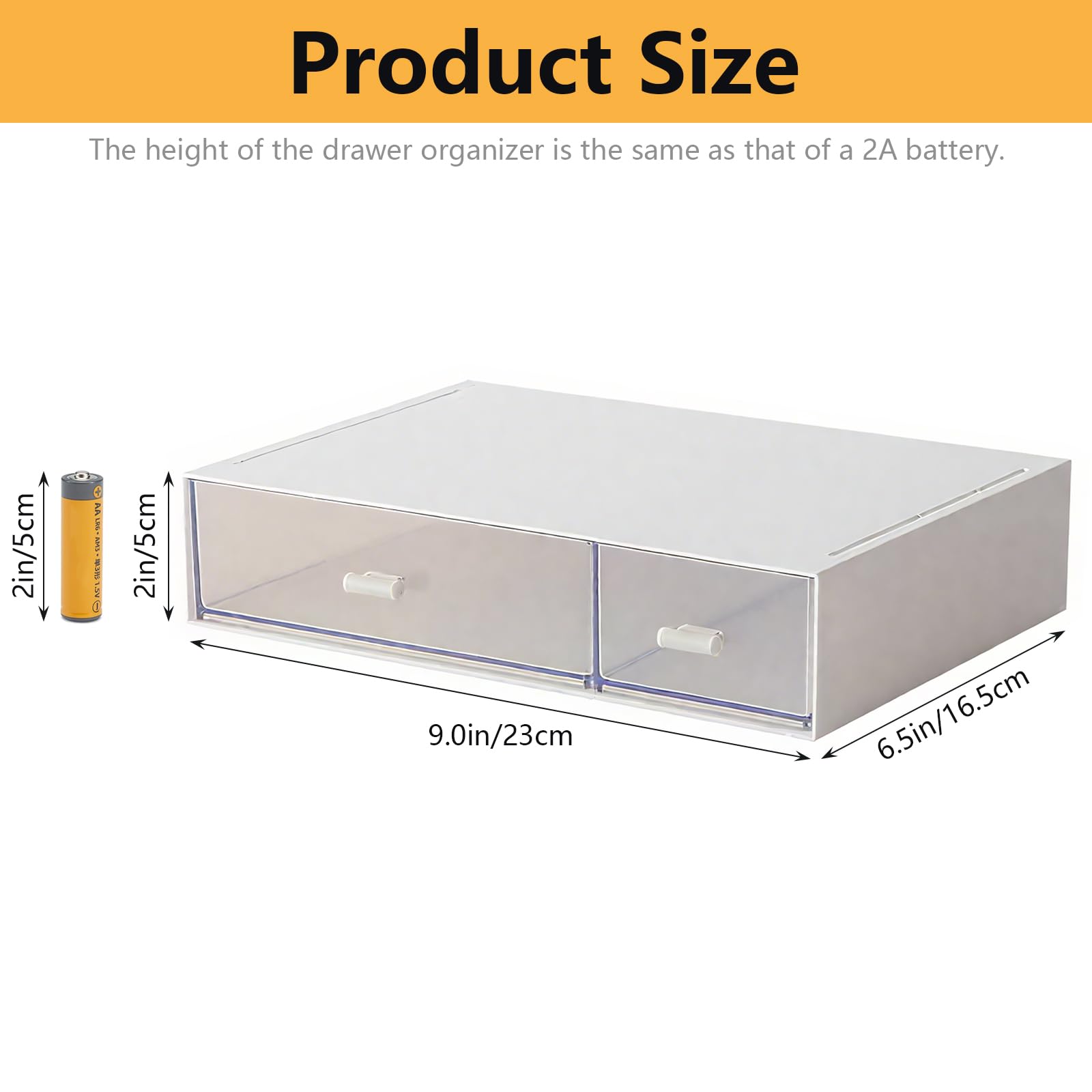 Organizador de escritorio, organizador apilable, almacenamiento de escritorio, perfecto para la colección de artículos pequeños/cosméticos suministros de oficina, 2 cajones (blanco)