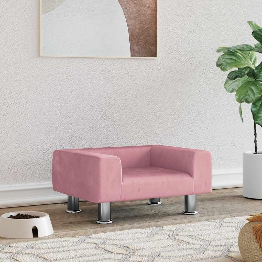 Cuccia per cani rosa, 50 x 40 x 26,5 cm, in velluto con memory foam, antiscivolo e rimovibile, morbido cuscino per animali domestici, simile a un cestino, delicato sulle articolazioni, per