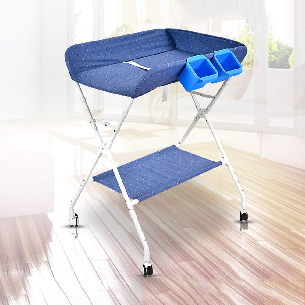 Stół do Przewijania,Noworodek i komoda z kółkami, składany pojemnik na pieluchy, organizer do żłobka dla niemowlaka, malucha, regulowana wysokość