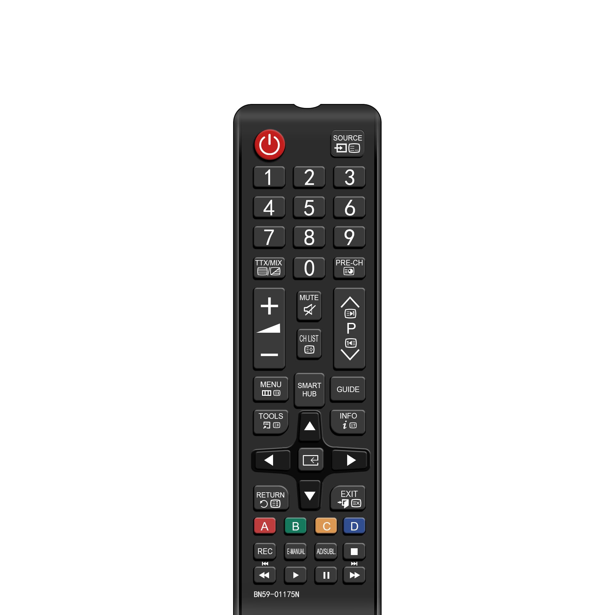 Ersatz Fernbedienung für alle Samsung Smart TV 3D LCD LED UHD QLED 4K Fernseher Universal für Samsung TV Fernbedienung BN59-01175N – Keine Einrichtung erforderlich