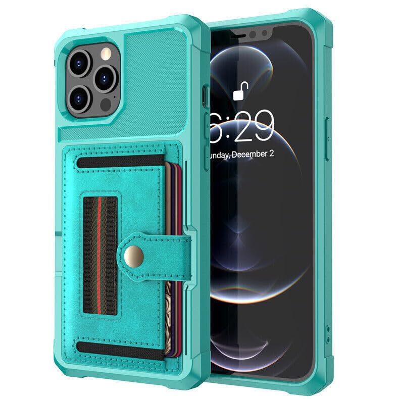 Portefeuille iPhone 15 Pro vert pour protéger écran et cartes