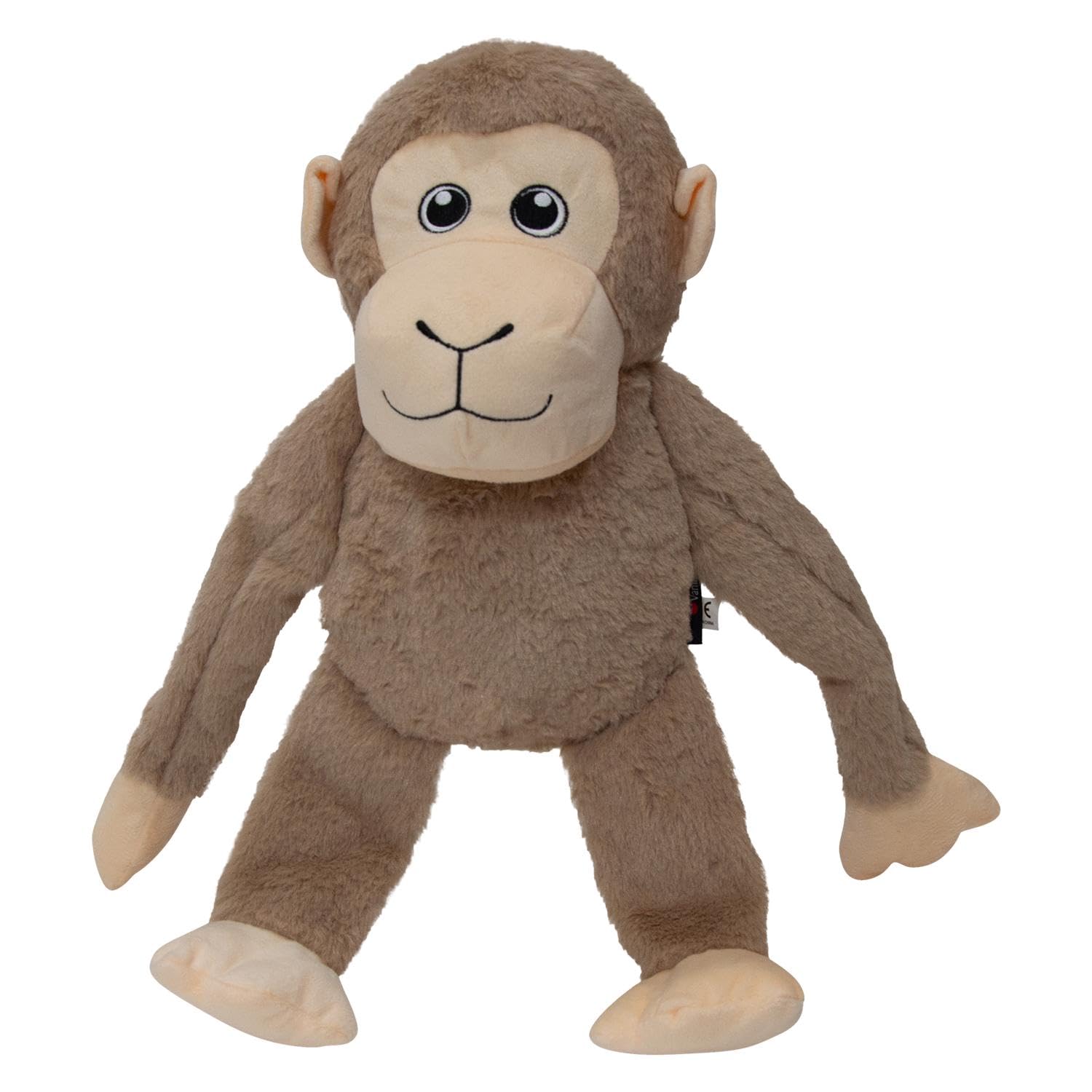 JACK AND VANILLA, Monkey Soft Toy with Squeeker and Crunchy Texture for Dogs and Cats, 20 cm, Multi-Coloured – Stimulates Interactivity and Reduces Boredom