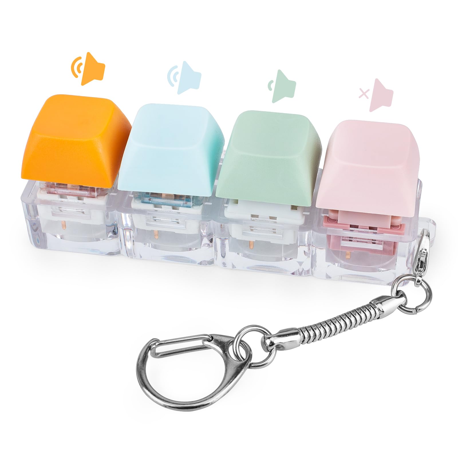 Micscrew Keyboard Fidget, 3 Types of Touch Clicker,4 in 1 Toy, Colour Fidget Keyboard,Fidget Keyboard Clicker for Release Stress