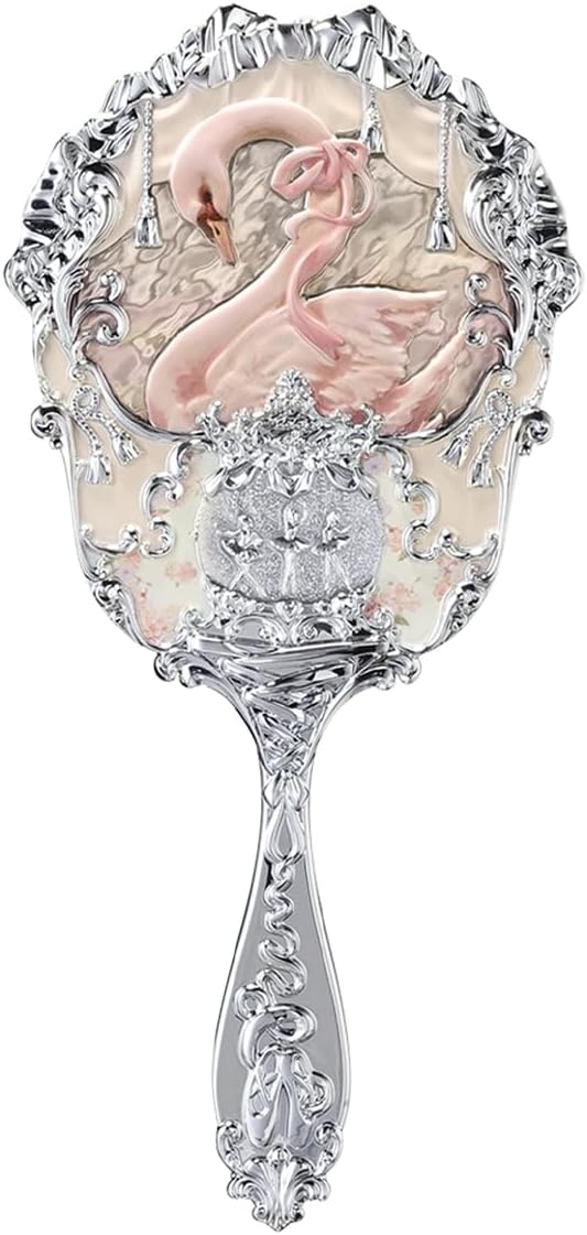 Flower Knows Swan Ballet Series Hand Holding Mirror (Creamy White)