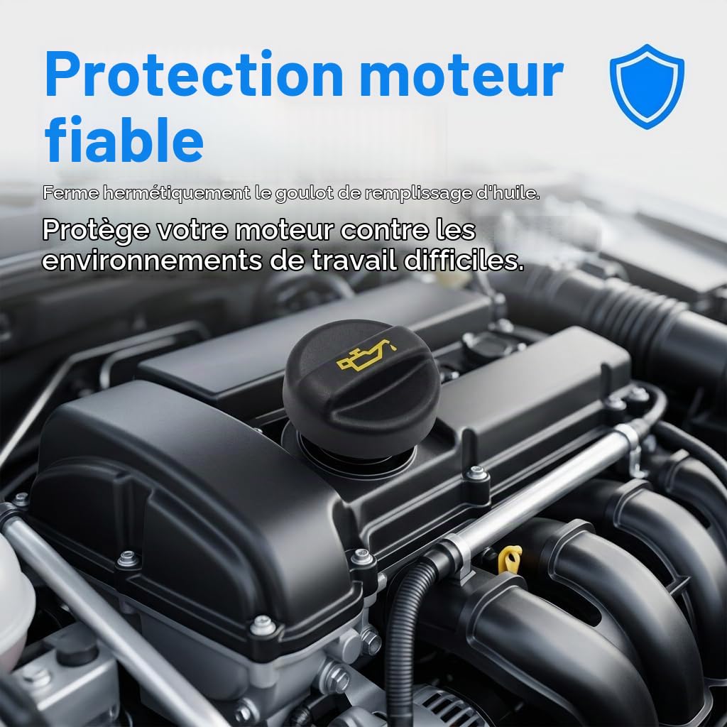 Bouchon Huile Moteur Pour Peugeot,Citroën Remplace OEM 670015080 9675477380 | ABS robuste, pour Peugeot 208 308 508 2008 3008 & Citroën C2 C3 C4, Installation facile, Compatible Peugeot & Citroën