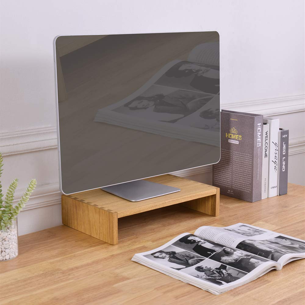 Kirigen Monitor Stand Wooden -Desk Stand Wood for Computer/Laptop/TV Printer - Monitor Arms & Stands Desk Riser for Office Organizers - Desktop Workspace Platforms Stands (39,Natural)