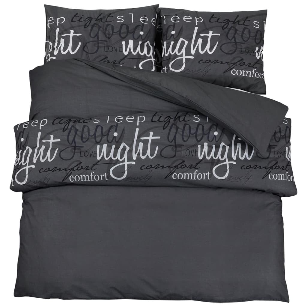 vidaXL Duvet Cover Set, Duvet Bedding Set for Bedroom, Slipcover with Button Closures, Decorative Pillowcase Bedspreads, Black 225x220 cm Cotton