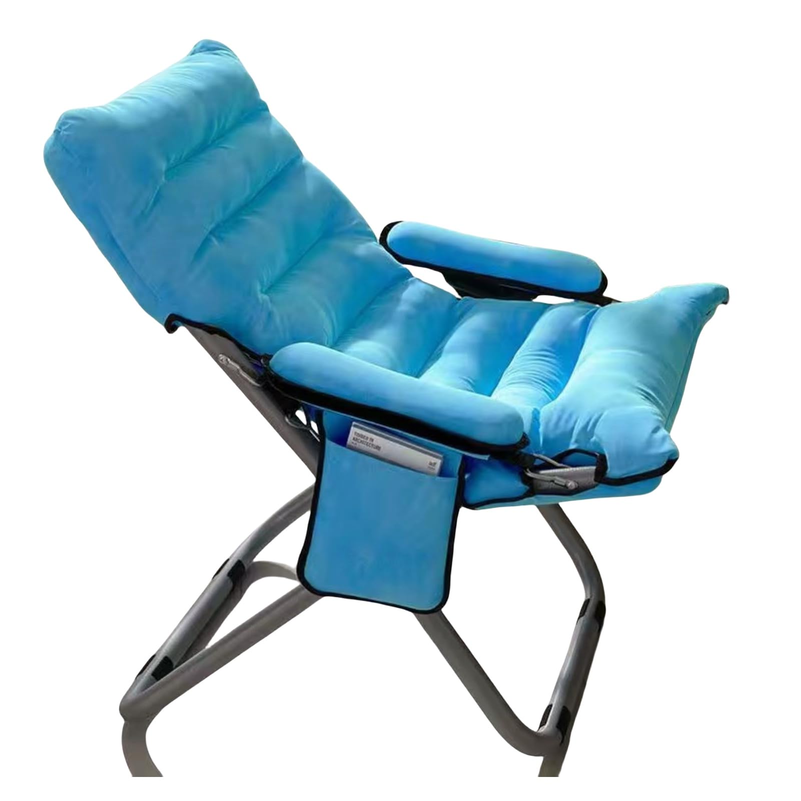 Sedia Pieghevole Regolabile in Altezza con Ampi Supporti, Moderna Sedia da Salotto per Soggiorno, Camera da Letto, Ufficio, Balcone - Blu Scuro