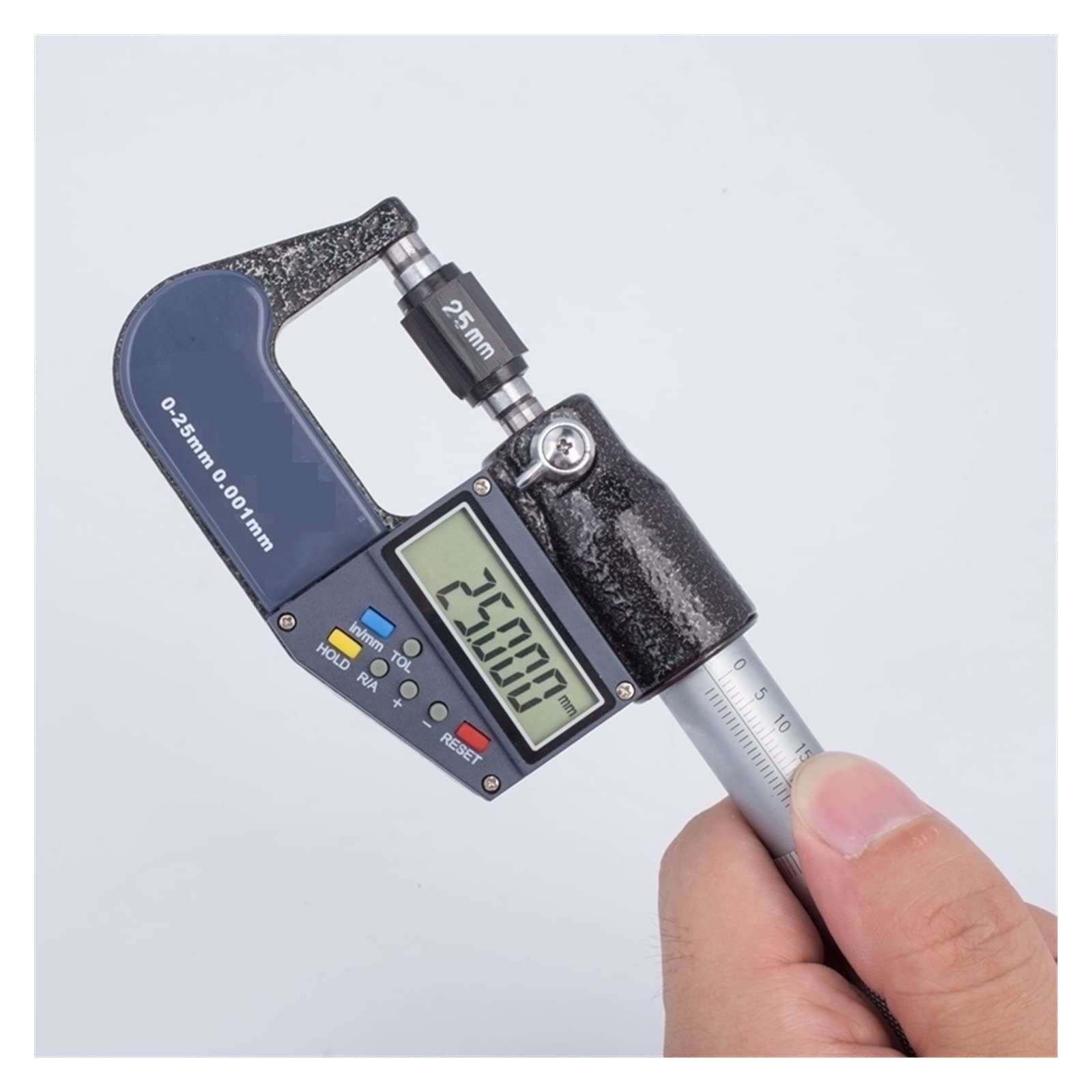Micrometer, 0.001mm Electronic Micrometer 0-25mm Digital Outside Micrometers Caliper Gauge Meter Carbide Tip with Data Output