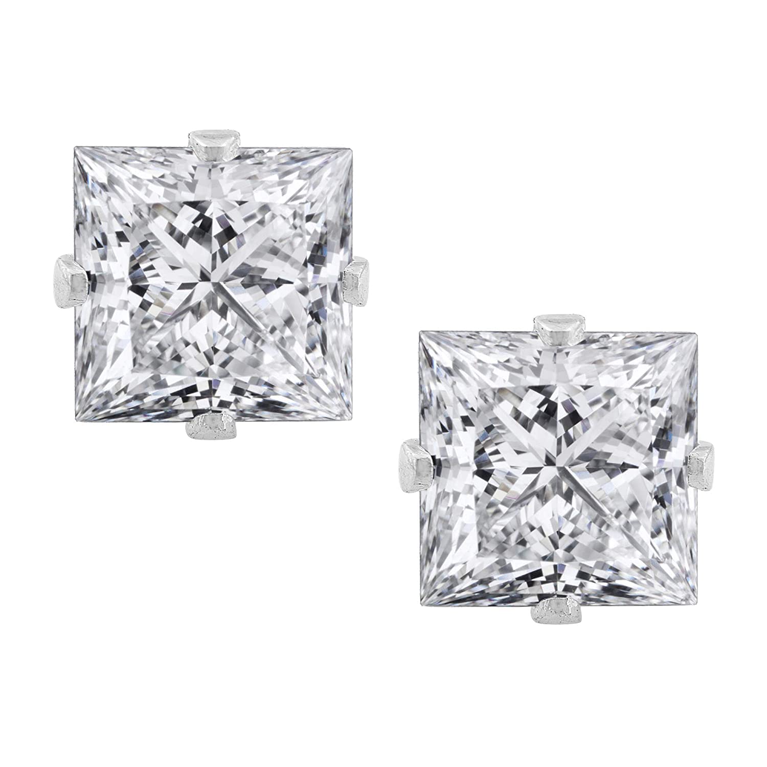 I Jewels Silver Plated Solitaire Cubic Zirconia Stone Stud Earrings For Men (Style 3) (B0D9B2ZX3Z) Amazon Price History, Amazon Price Tracker