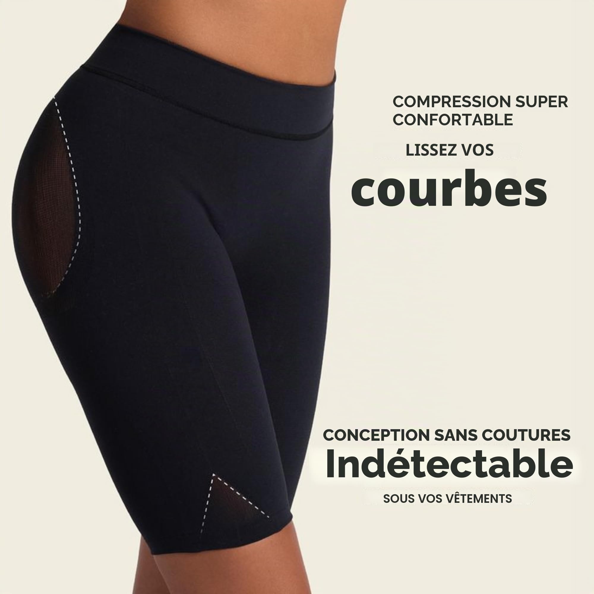 Leonisa Well-Rounded Invisible Butt Lifter Shaper Short Maillot Gainant Femme