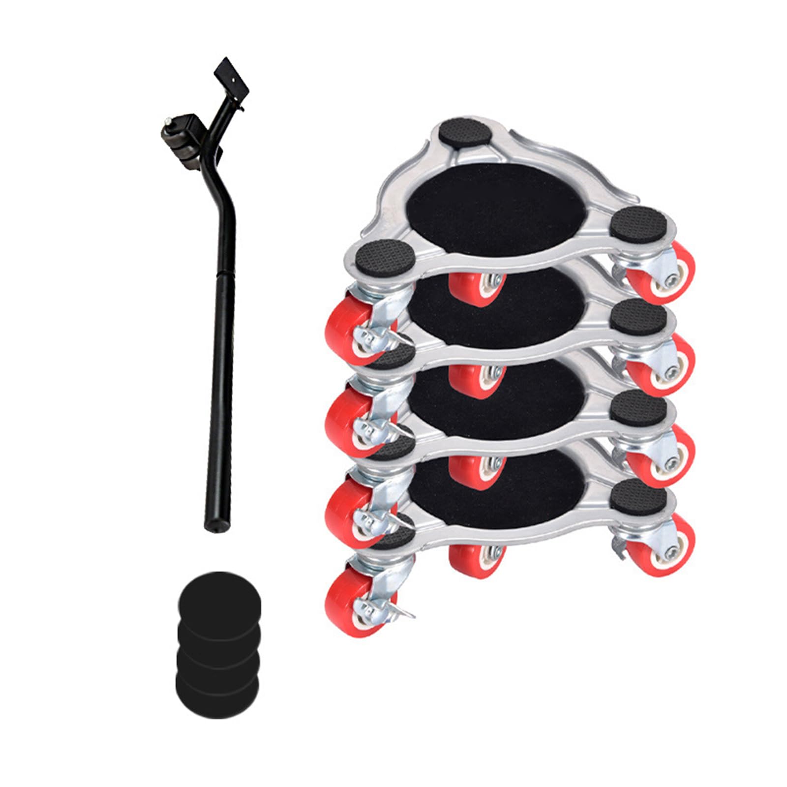 Msioytog Small Triangle Set Furniture Movers Roller Set 360 Rotates Wheel Dollies For Heavy Objects Abs Wheel With Brakes Urniture Transport Rollers Secure Moving Trolley