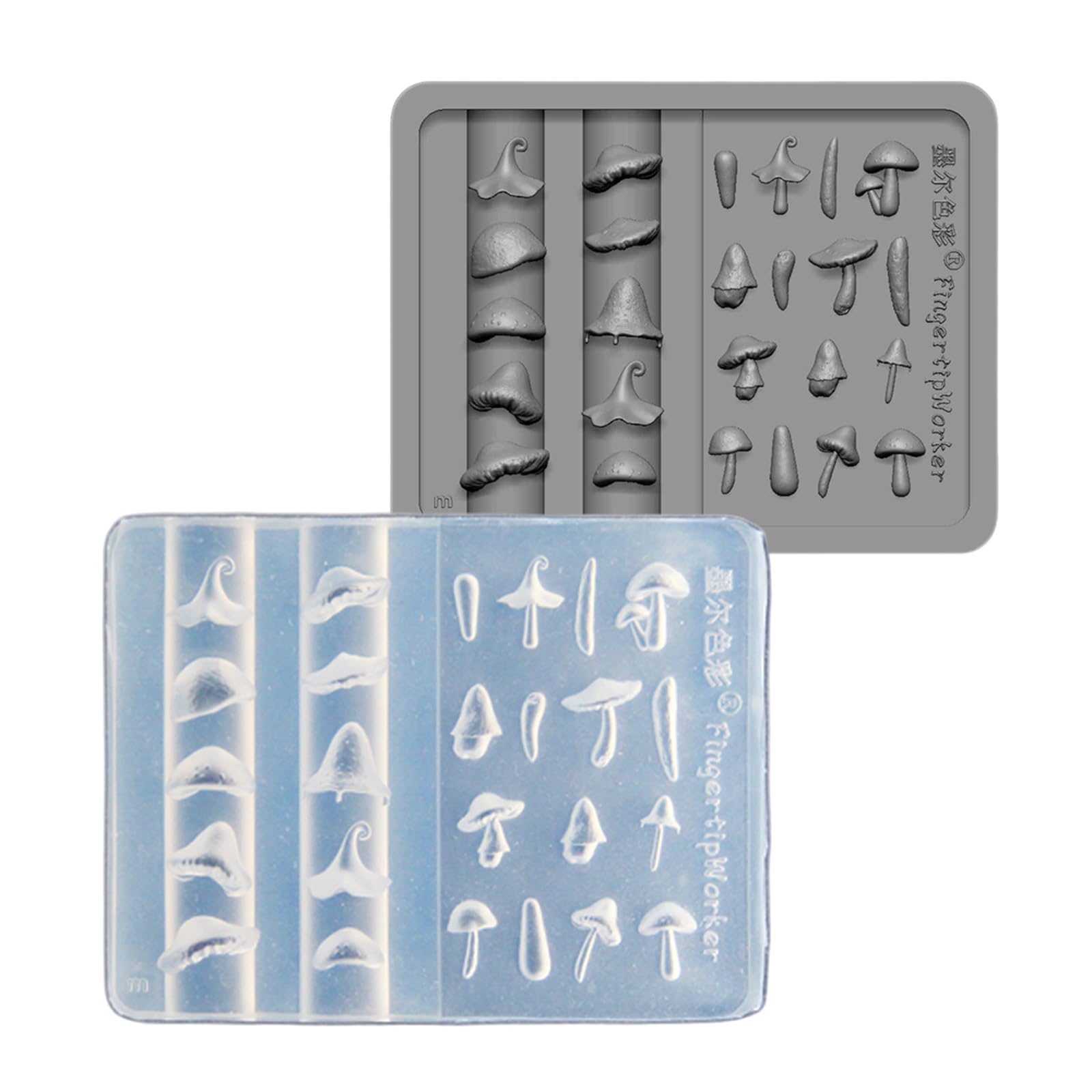 oringnat Nails Art Silicone Stamp Mold for Party and Salon Mushroom Shaped Manicure Mould Embossed Nails Stencils for