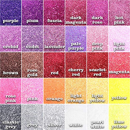 Fine Glitter, YGDZ 60 Colors 300g Extra Fine Glitter for Resin, Multi Purpose Assorted Craft Glitter Packs for Slime, Epoxy Tumblers, Body, Face, Nails, 5g Each Bag