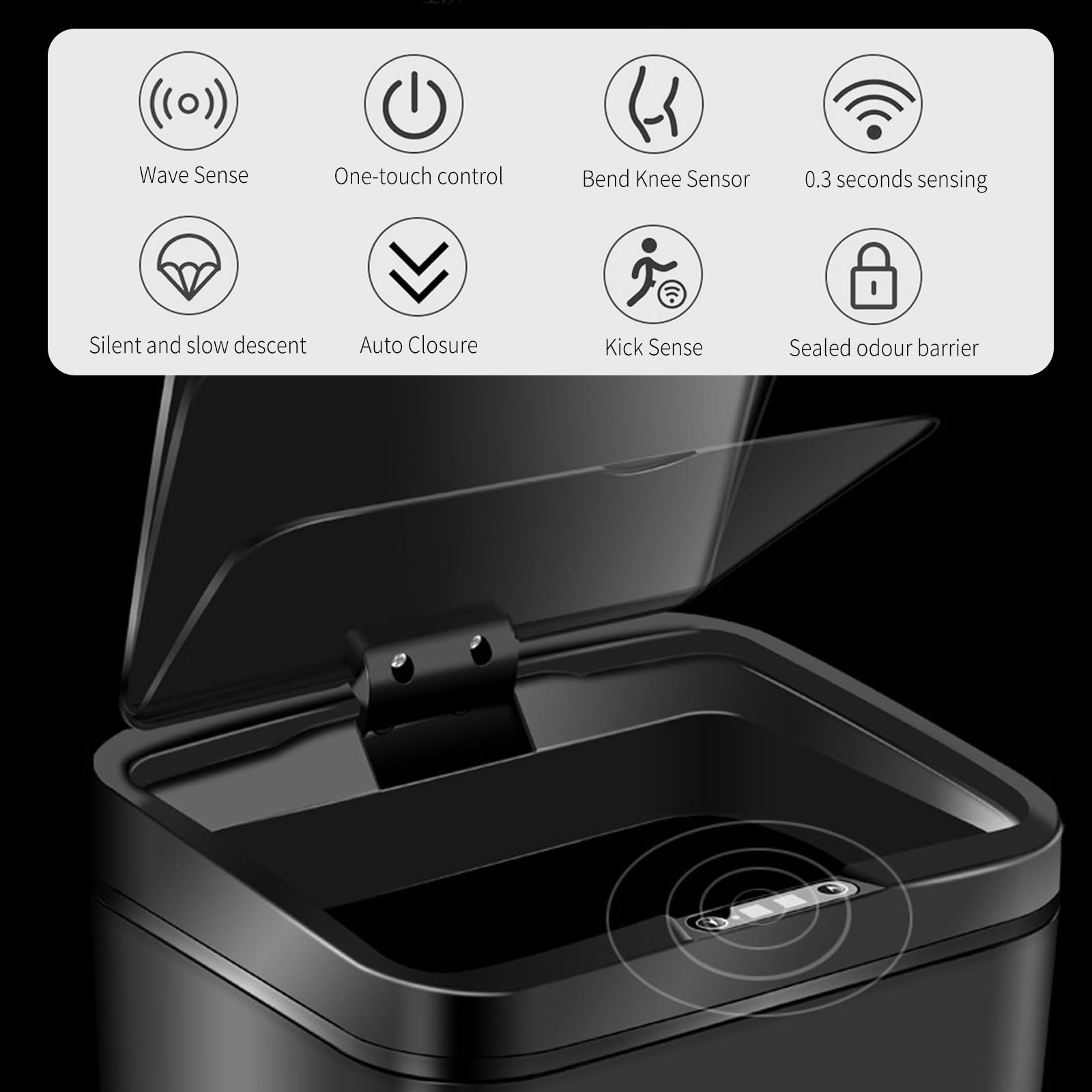 Allecto Plus - Automatische Vuilnisemmer 12 Liter - Prullenbak Voor Badkamer Intelligente Afvalemmer Met Sensor Wit Geschikt Voor Slaapkamer Keuken En Kantoor