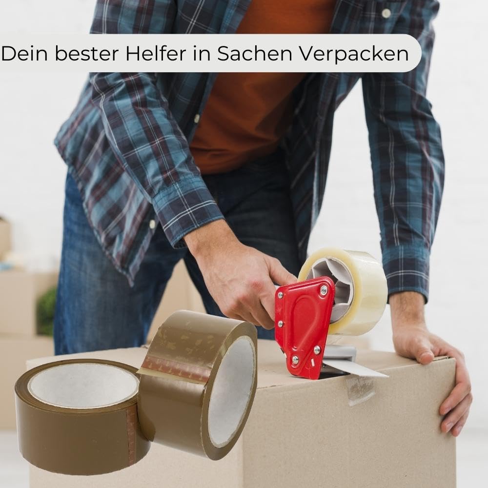 GarPet Klebeband Packband Paketband Paketklebeband Verpackungsklebeband Transparent Braun 6-36 Rollen 66 M Naturkautschuk (36, Braun)