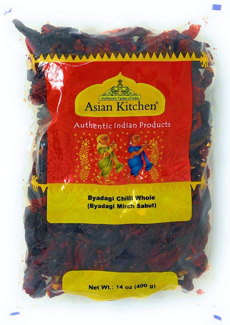 Asian Kitchen (by Rani Brand) Byadagi Chilli Whole Stemless, Indian Chilli 14oz (400g) ~ All Natural | Vegan | Gluten Friendly | Non-GMO | Indian Origin