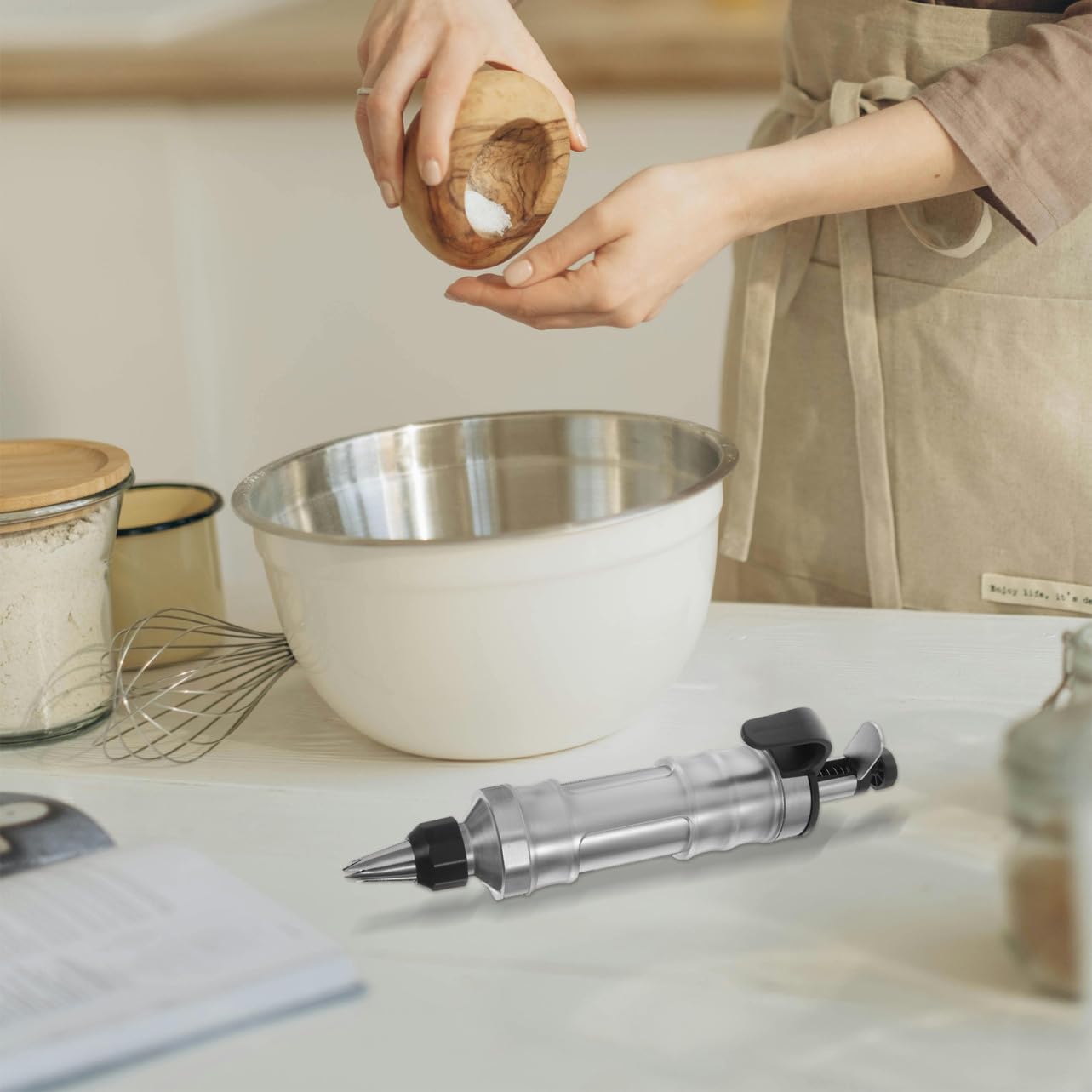 TOYANDONA Kekspresse aus Edelstahl für Backen und Zuhause Einfach zu Reinigen Antihaftbeschichtet Praktisches Backwerkzeug zum Dekorieren von Kuchen und Keksen