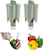 Vista 7 de 2025 Nueva herramienta 2 en 1 para quitar semillas de pimiento y pimiento descorazonador, herramienta descorazonadora de pimienta para verduras