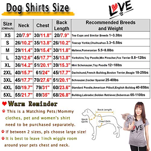 Caisang Dog Shirts Love Puppy T-Shirt Mommy Sweatshirt/Pets Clothes Sleeveless Vest Doggy Clothing Crewneck Womens Shirts, Cool Apparel For Small Medium Large Dogs Cats Sport Outfits (Pet 3Xl) #TOP4