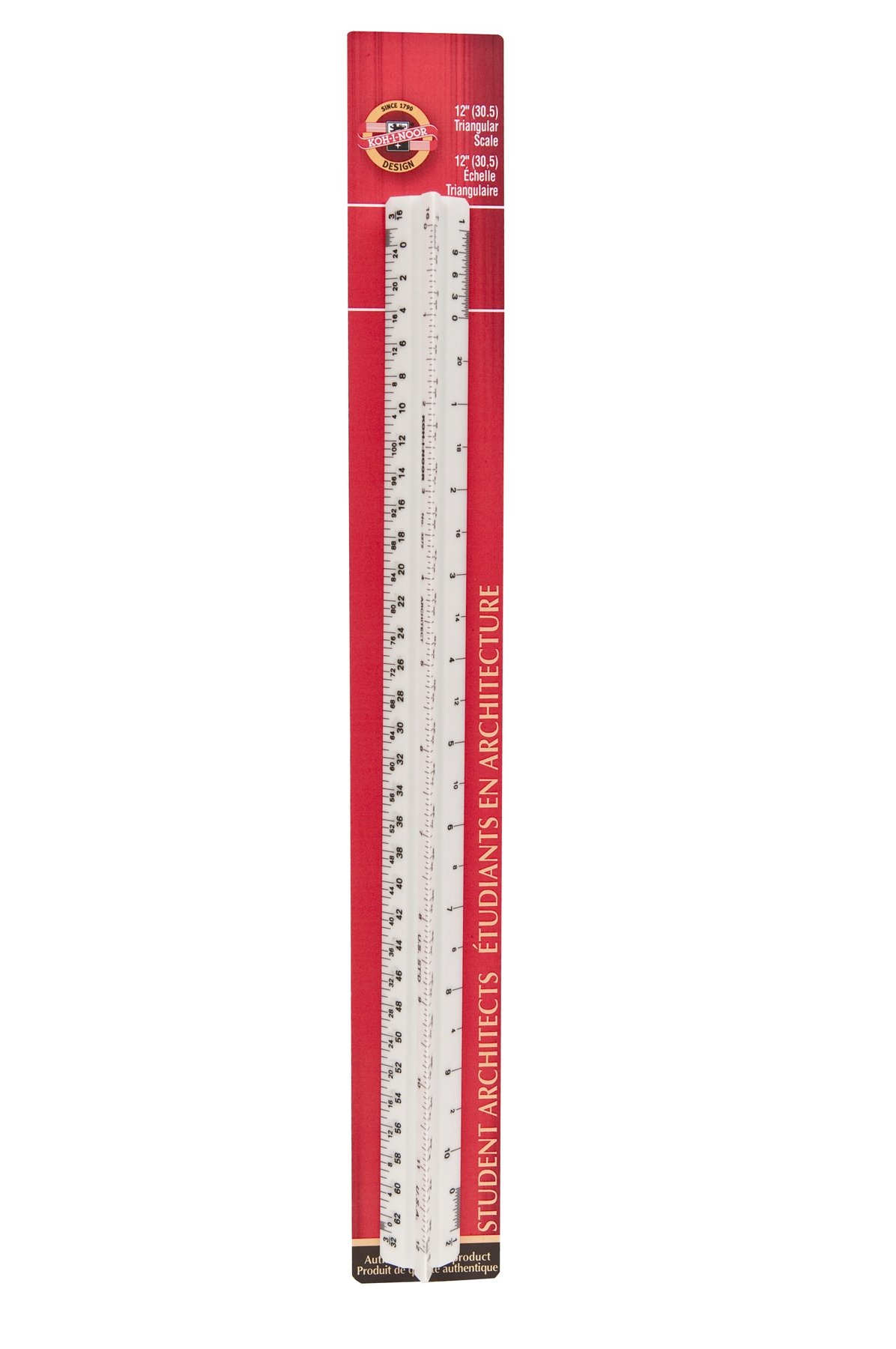 Escalímetro triangular de alta definición y acabado blanco para dibujo de precisión 3