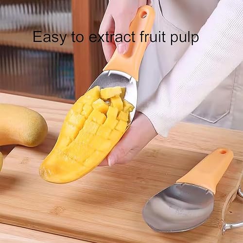 Miniatura 3 de Kawphaqu - Cortador de mango + recipientes de almacenamiento de frutas para refrigerador, herramienta de corte de mango, herramienta de corte de
