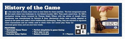 Miniatura 8 de WE Games Reloj digital de ajedrez – Temporizador de ajedrez portátil con botón de retardo, reloj de ajedrez listo para torneos para tiempo estándar
