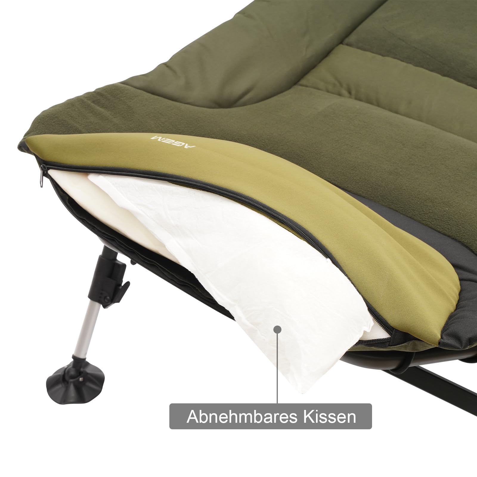 AGEM Karpfenliege XXL 8 Bein Feldbett Klappbar Campingliege Gartenliege Camping Angellige Campingbett 130kg