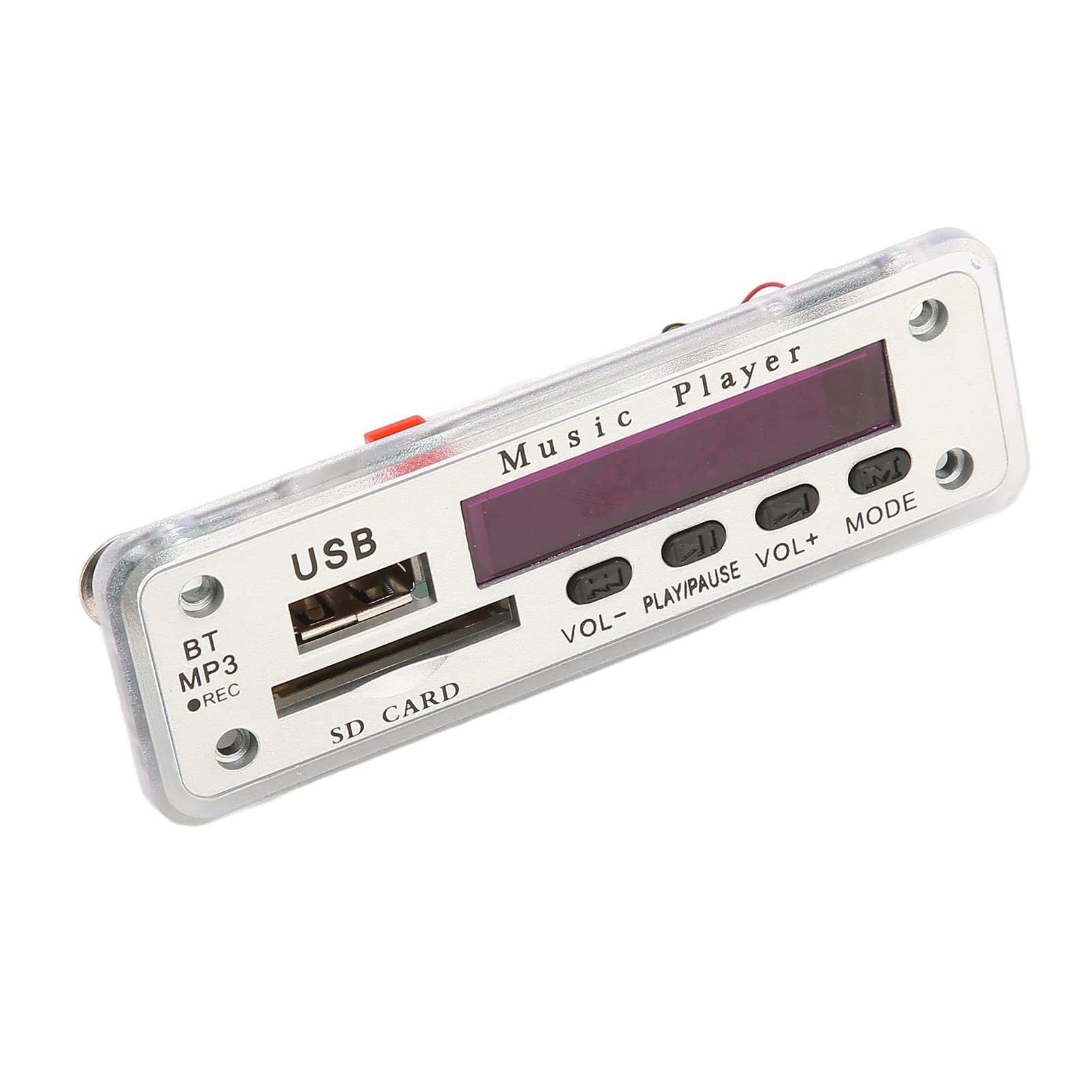 mp3 decoding board, support usb sound card dc12v recording function decoding board 240mah battery for speaker (silver)