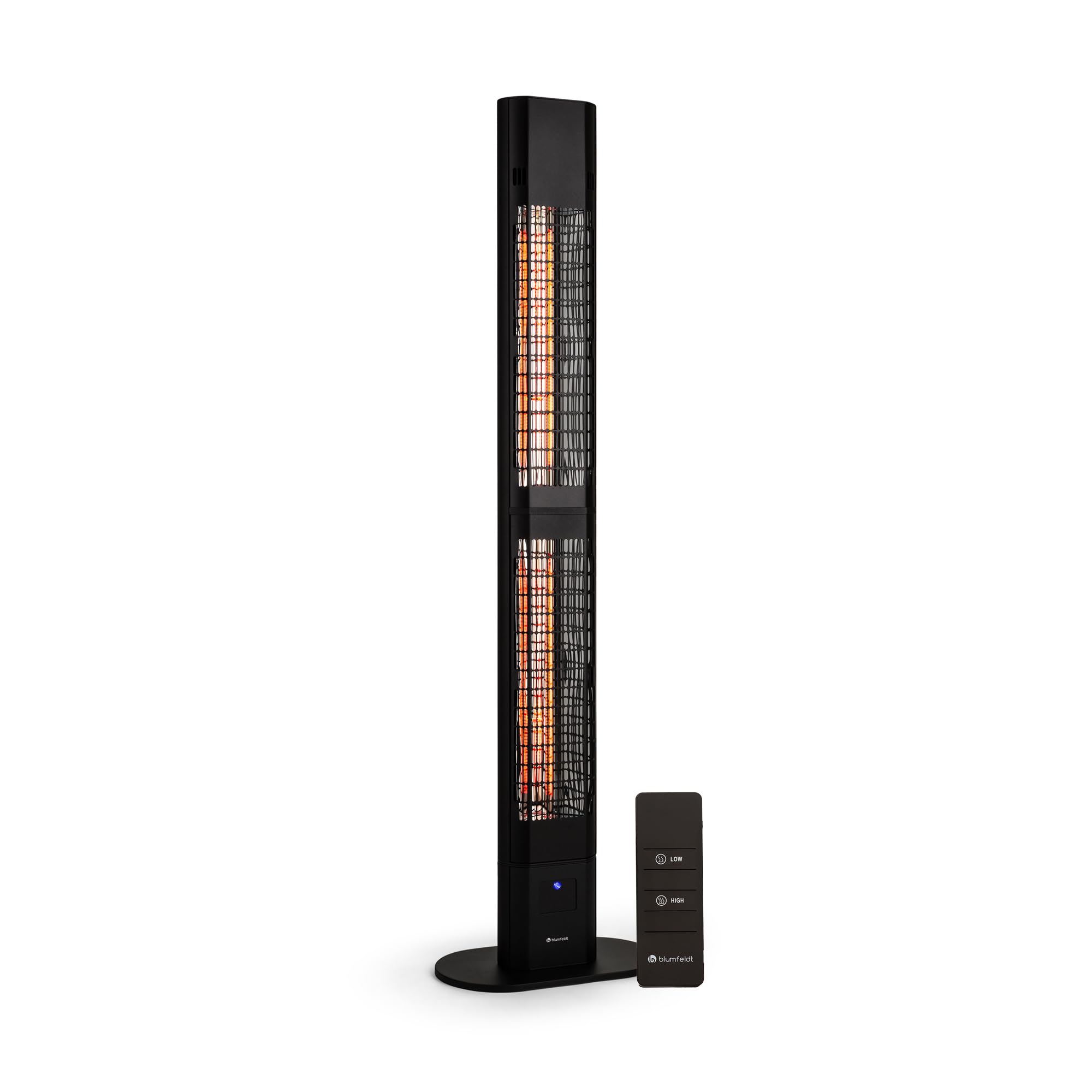 blumfeldt Heat Guru, estufa exterior eléctrica, calefactor infrarrojo, IP54 exterior, unidad vertical con mando a distancia, 3000 W
