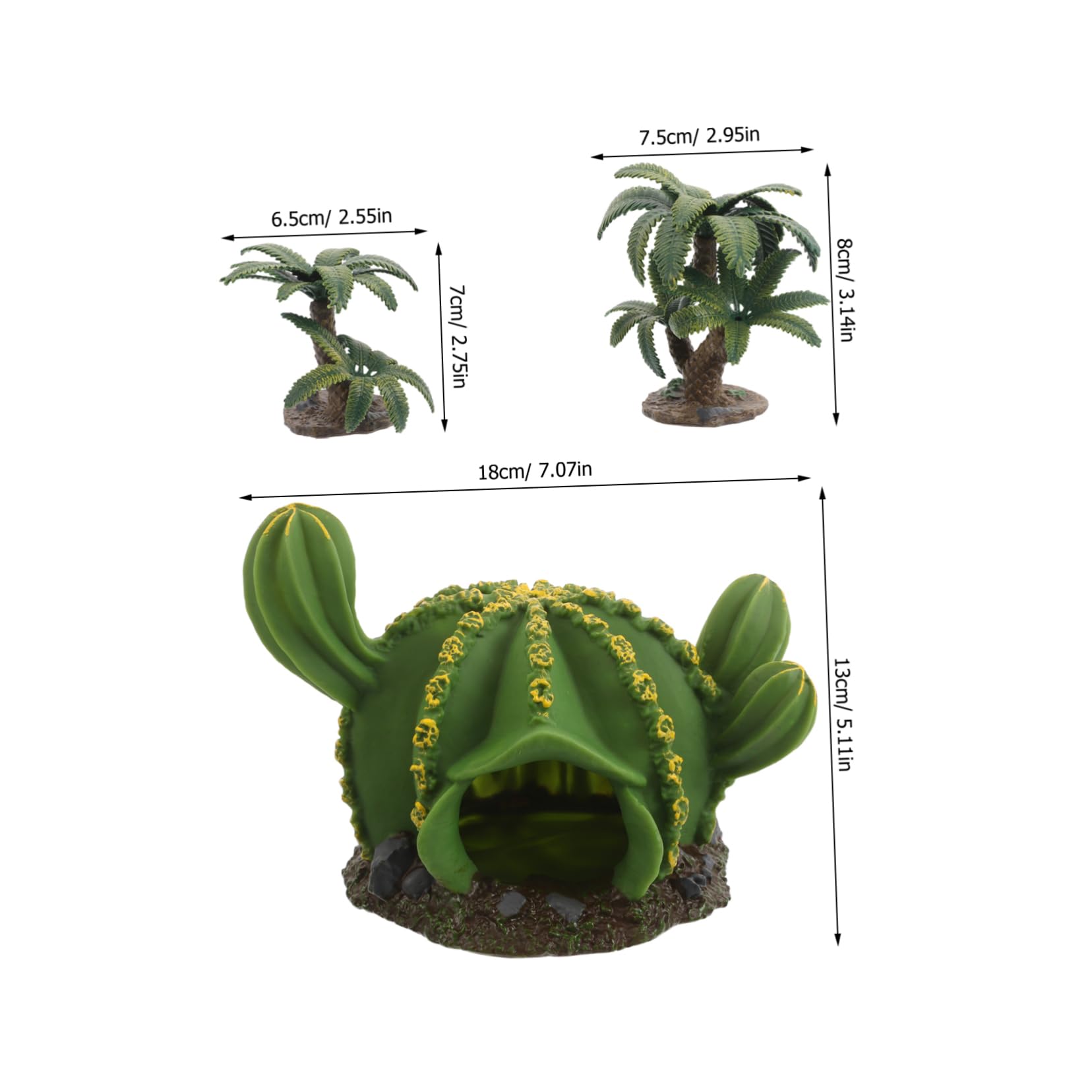 TOYANDONA 3pezzi Decorazione per Acquari Statuine di Cactus da Piante del Deserto Realistiche in Miniatura Accessori per Habitat di Rettili e Terrari