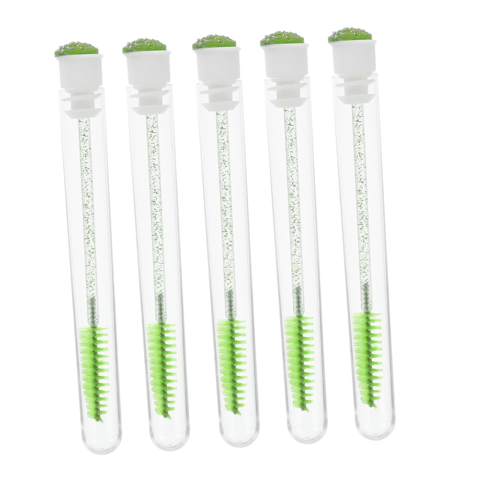 ARTSEWPLY 10Pcs Eyelash Extensions Brush with Glitter Tube Ergonomic Eyebrow and Eyelash Comb for Precise Makeup Application for Travel and Deep