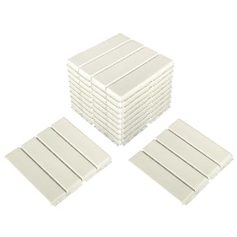 Plantex Tiles for Floor-Interlocking Heavy Plastic Tiles/Garden Tile/Quick Flooring Solution for Indoor/Outdoor Deck Tile-Pack of 12 (of White)