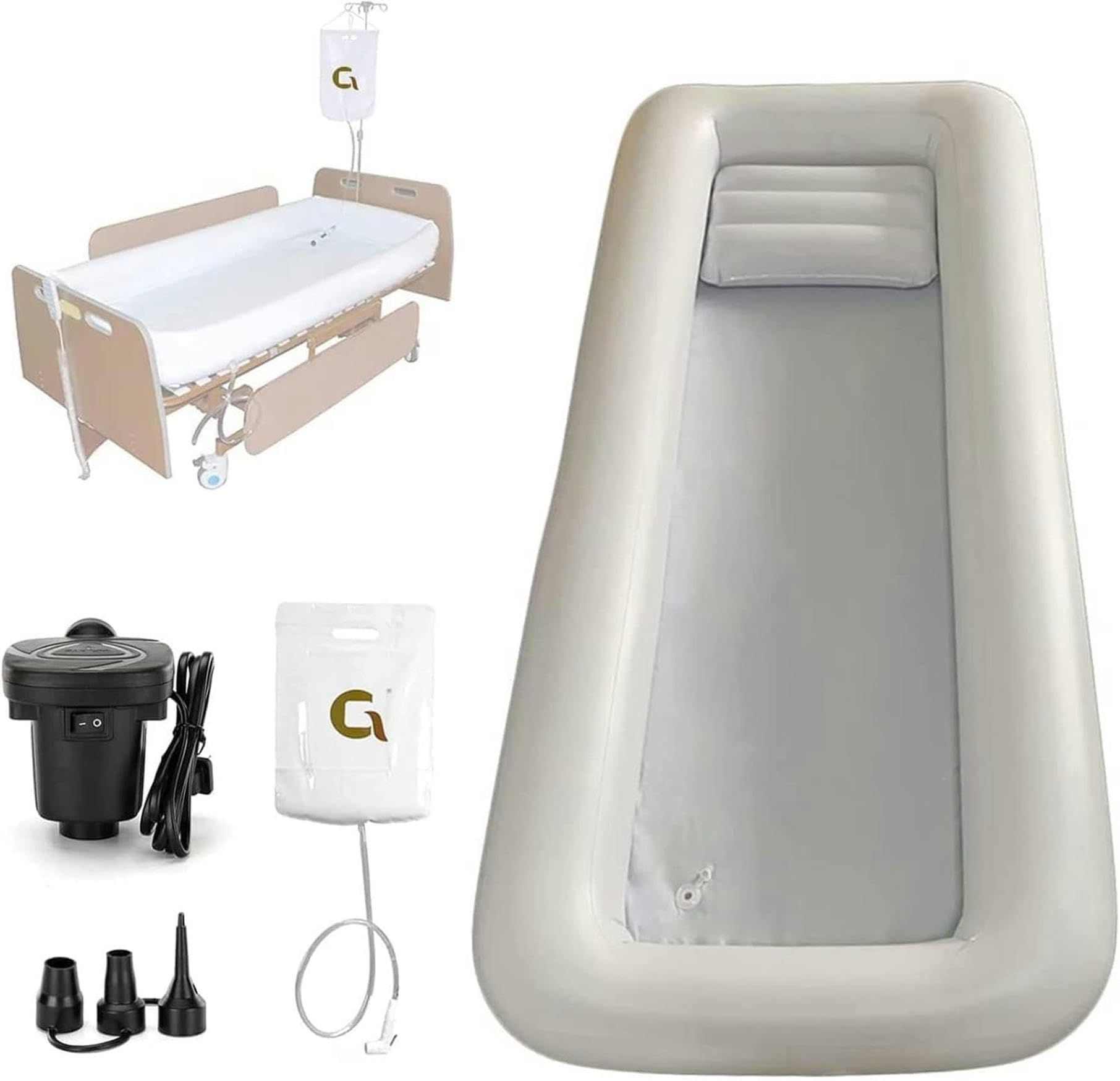 Baignoire gonflable médicale en PVC pour patient handicapé avec pompe et sac à eau