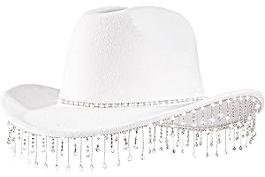 Rhinestone Cowgirl Hat with Diamond-Glitter Trim