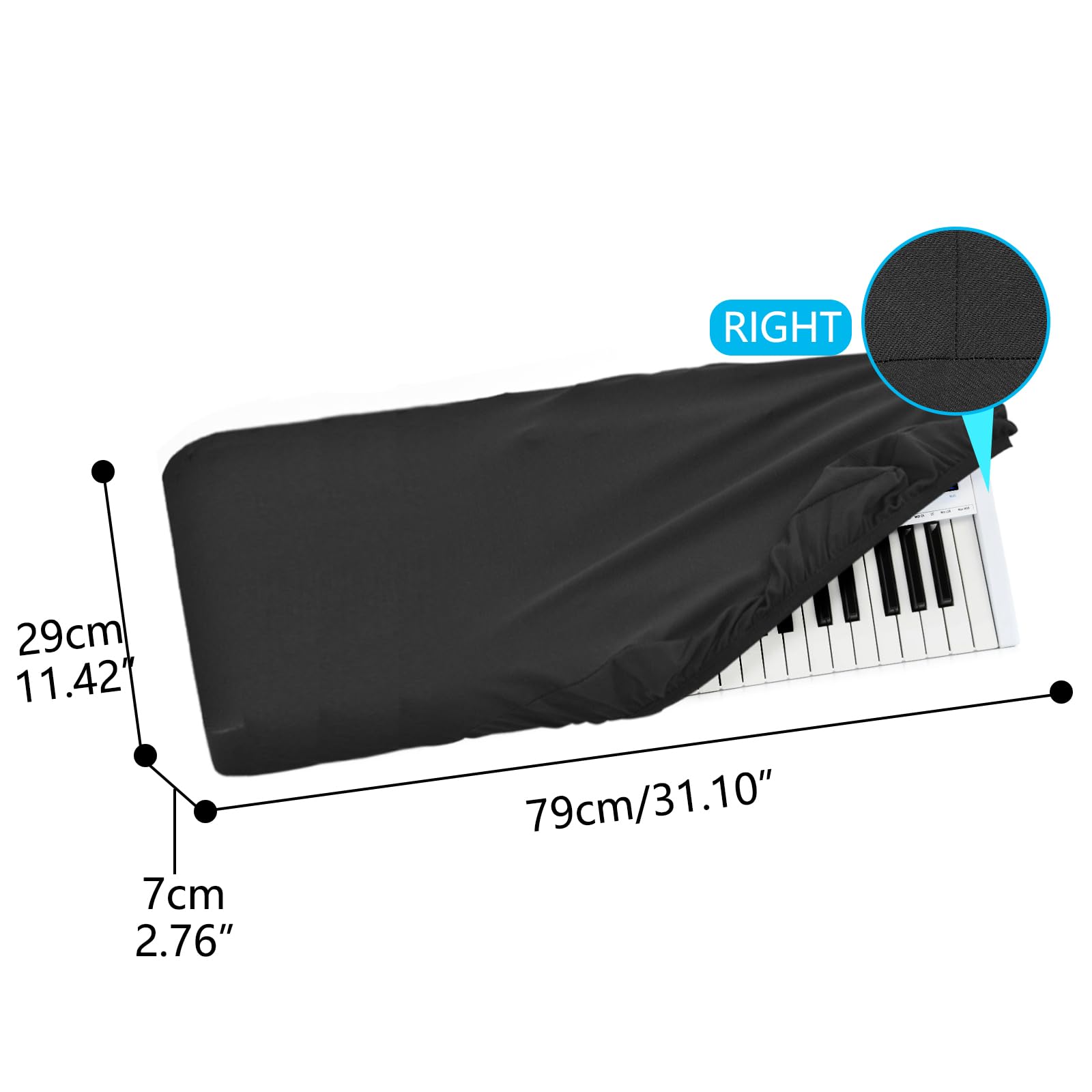 Musiin 49 Keys Keyboard Cover Compatible with Arturia KeyLab 49 Mkll,Essential 49 and Roland Keyboard A-500 PRO MIDI Controller Chinlon Anti-scratch Tailored Design protect - Image 2