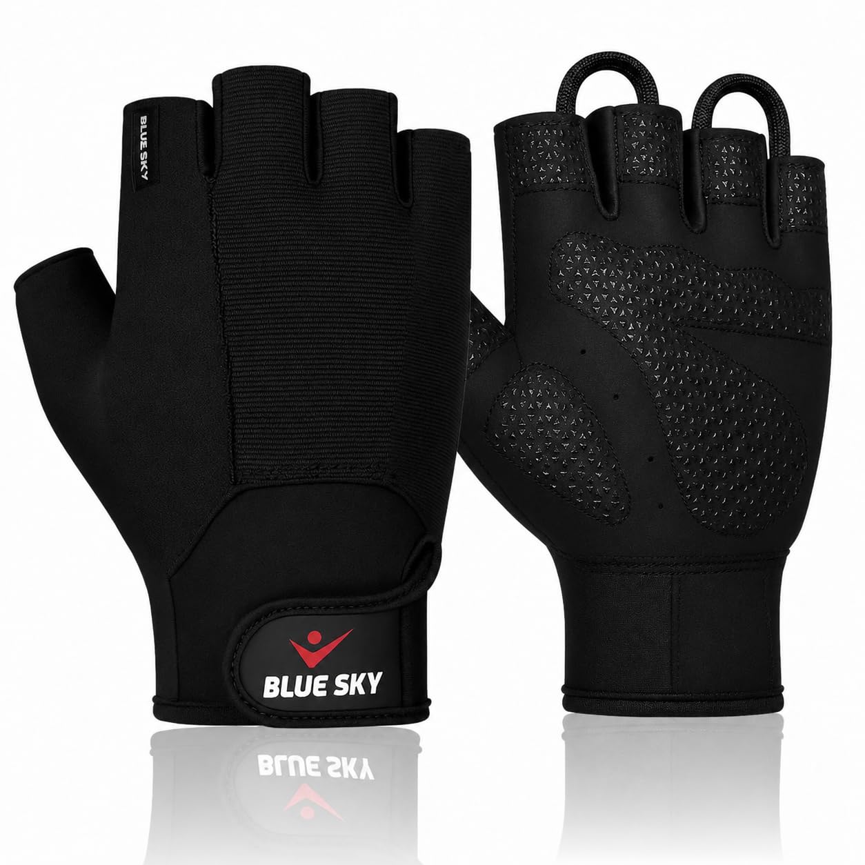 BLUESKYPORTS Weight Lifting Gloves for Men Women Gym Gloves for CrossFit Training Breathable Workout Gloves Non-Slip Silicone Grip Padded Palm Pull Up Gloves for Weightlifting Cycling Fitness Gloves