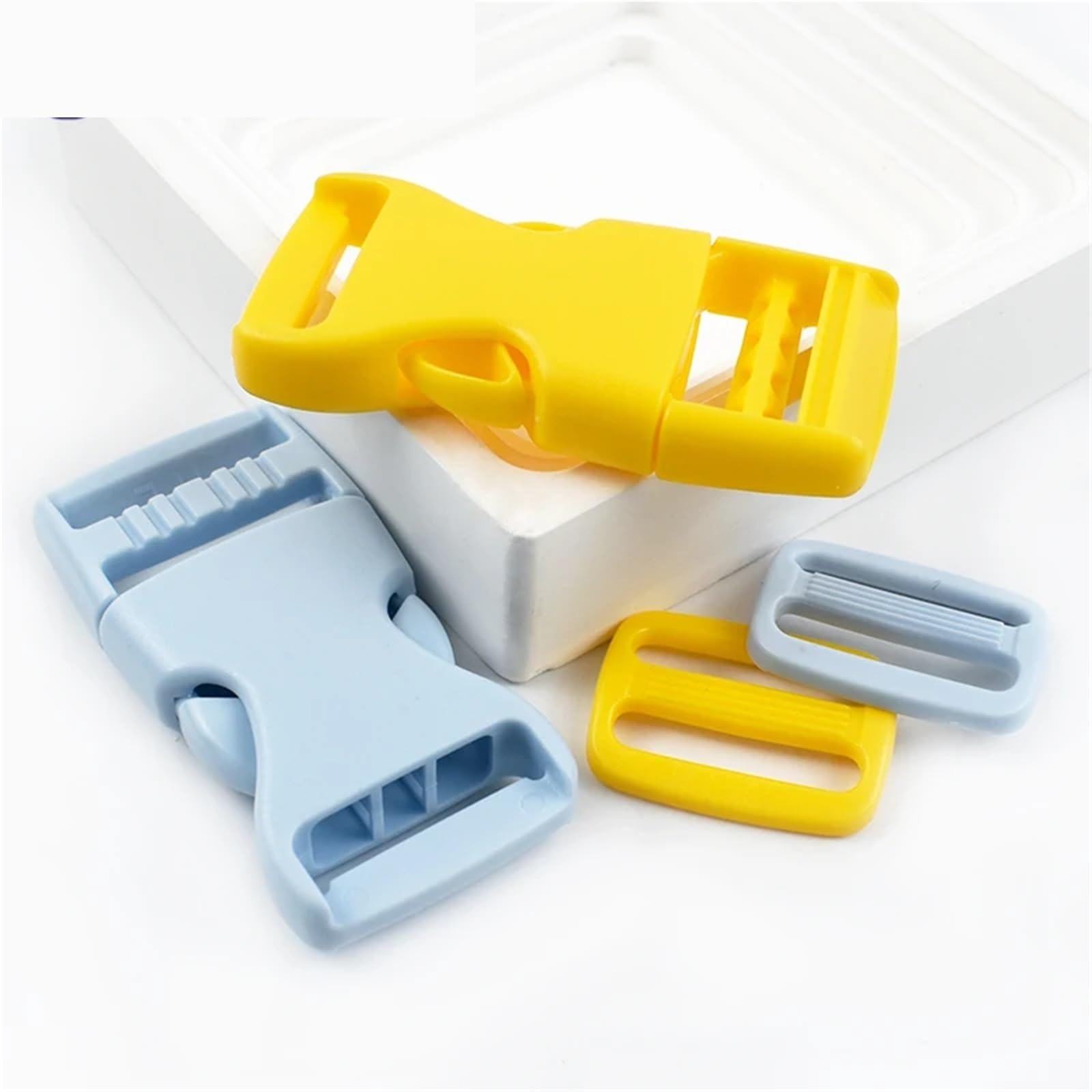 100 Sets Kunststoffschnallen, seitliche Schnallen, Taschengurt, Tri-Glide-Schiebenschnalle, Rucksack-Gürtel, Zubehör