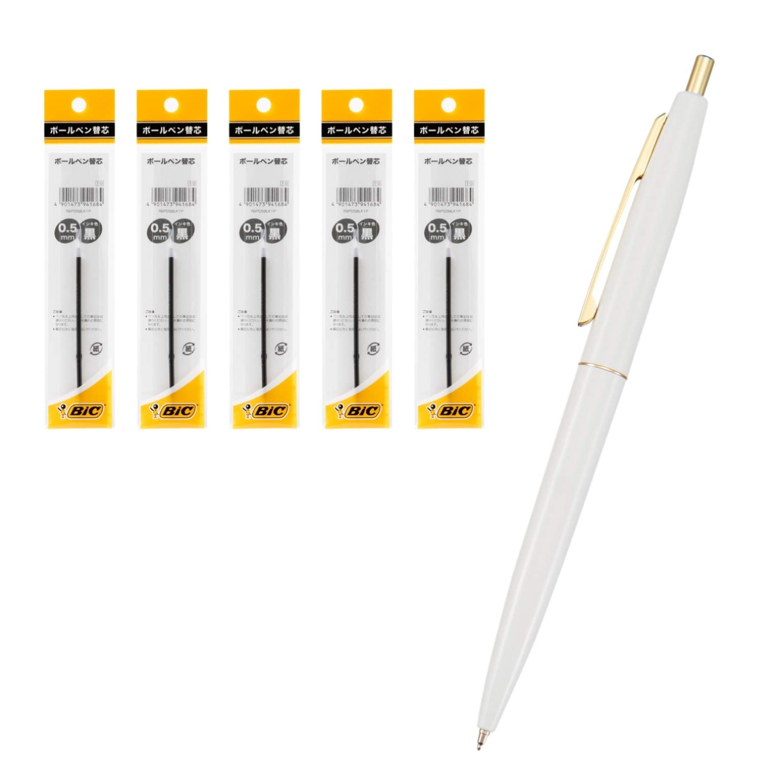 Amazon.com : Bic Japan CLG05-WHIRF5 Ballpoint Pen, Click Gold, 0.5
