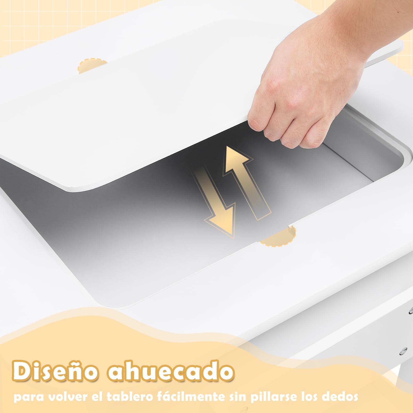 WOLTU Juego de Mesa y 2 Sillas Infantil Blanca