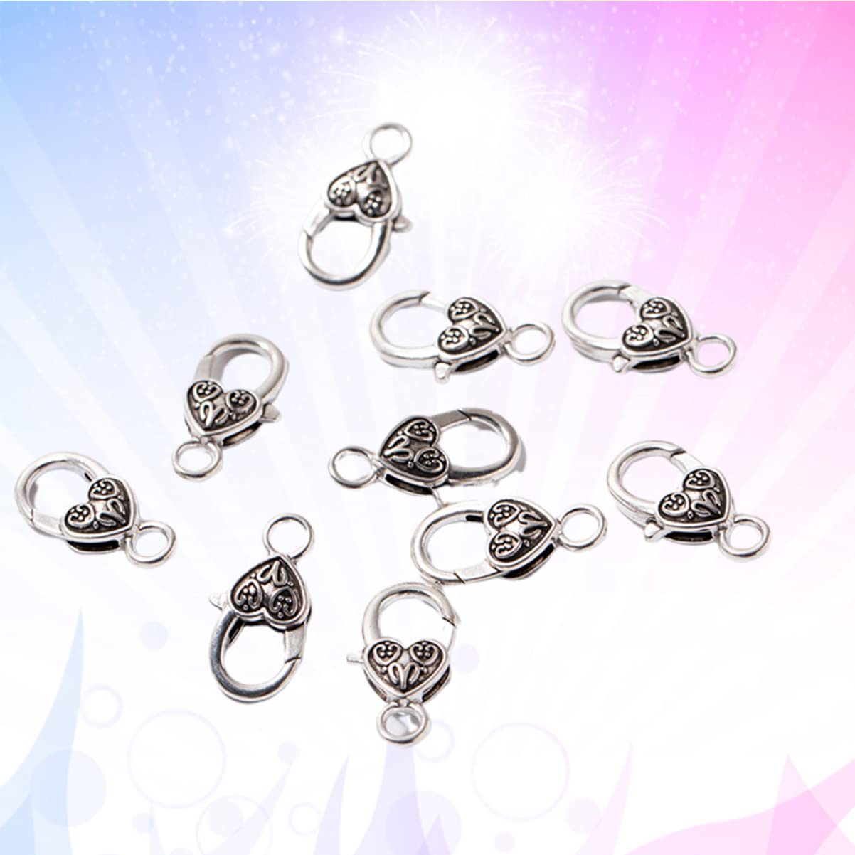 Ciieeo 120stücke Antike Silber Legierung Herzförmige Verschlüsse Schmuckzubehör Für Armband Und Halskette Langlebige Und Glänzende Kettenverschlüsse Für Kreatives Basteln