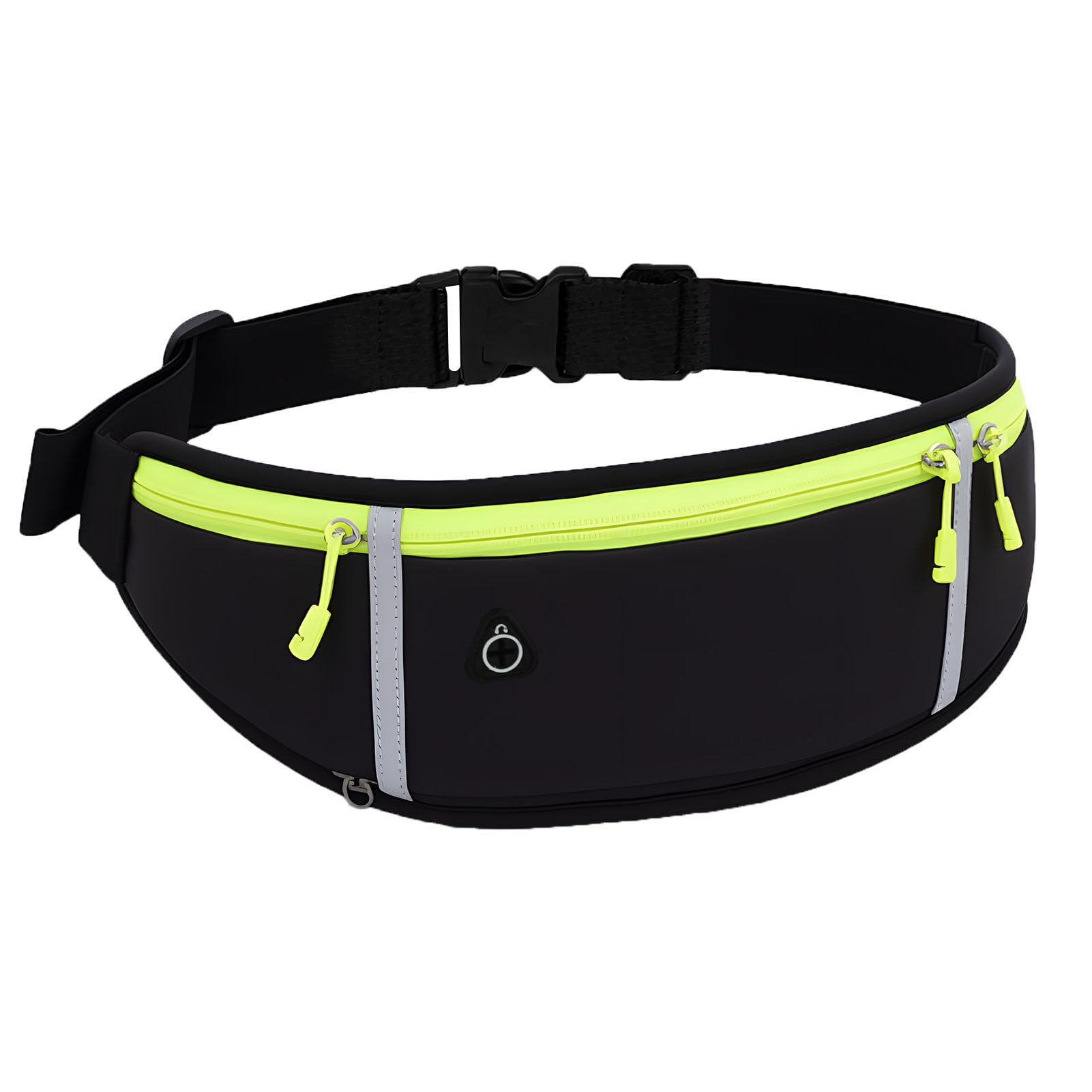 Running Belt Waist Pack Adjustable Fanny Pack, Large Capacity Sports Bum Bag, Water Resistant Running Pouch, Waist Belt for Phone & Water Bottle Holder, Multiple Pockets & Headphone Port for Men Women