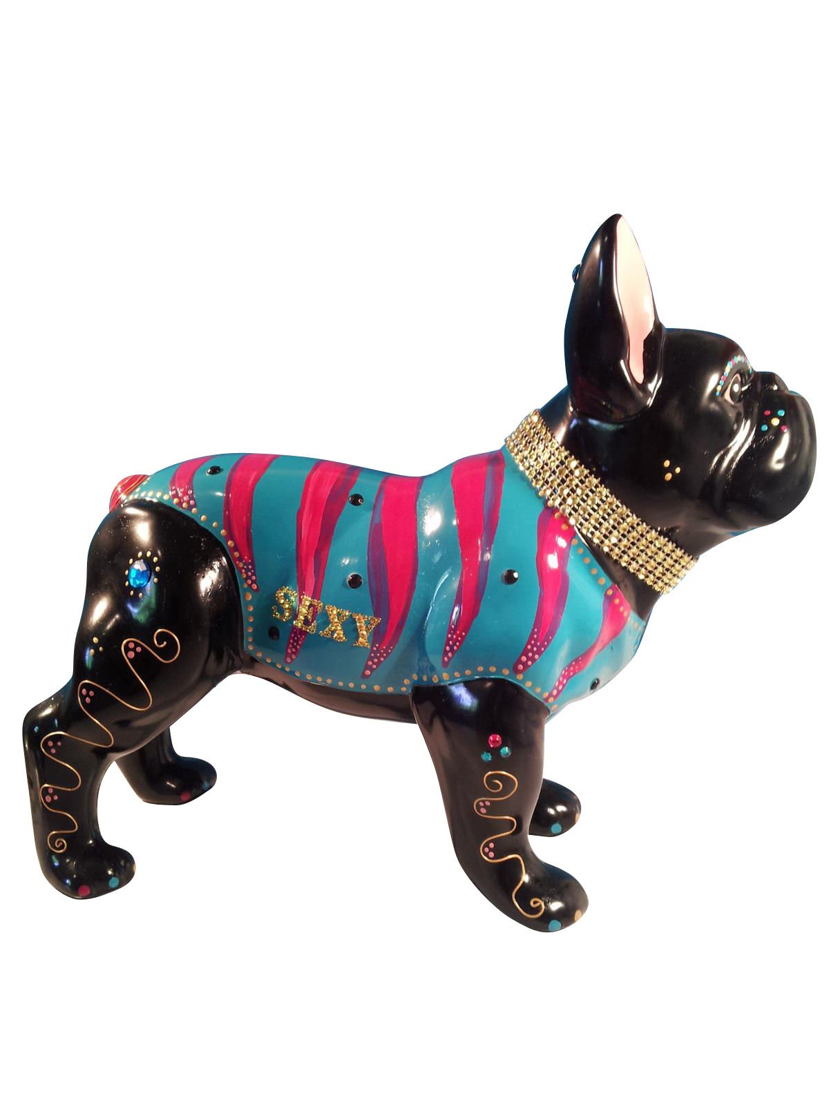 Laure Terrier Statue of French Bulldog ceramic, standing, length 32 centimeters. Decoration Model Sexy