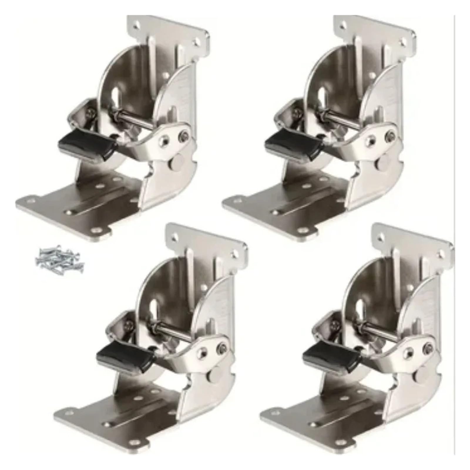 Cbtyacvlp Silver-4Pcs 4 Pack Foldable Self-Locking Bracket Hinge With Screws Extension Support For Table Leg Bed Workbench(Silver-4Pcs)