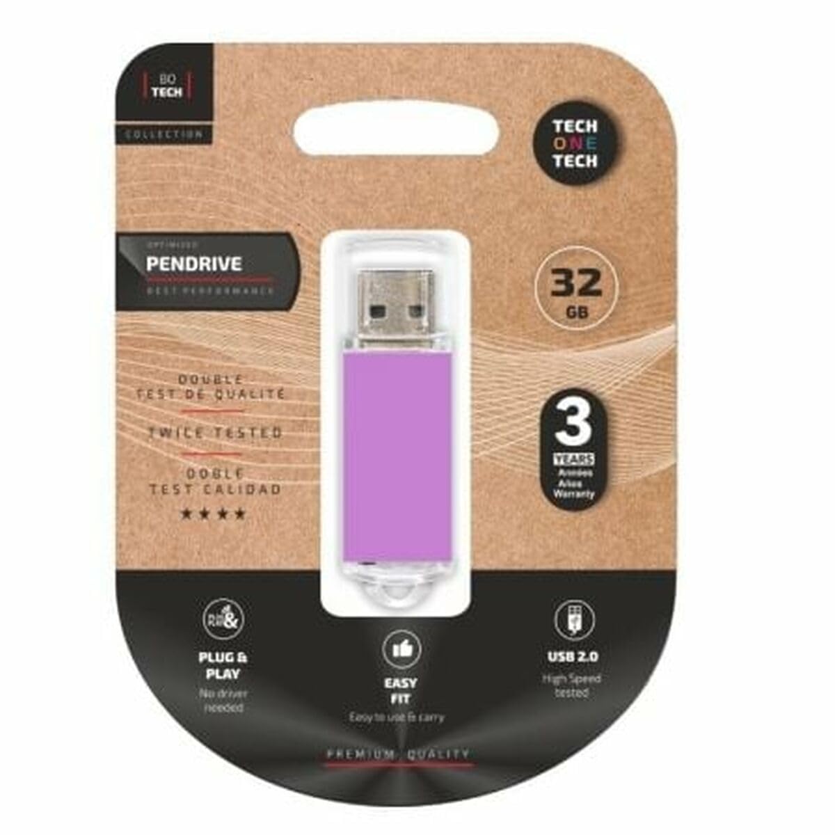 TECH ONE TECH32GB USB Flash Drive Purple TEC3009-32