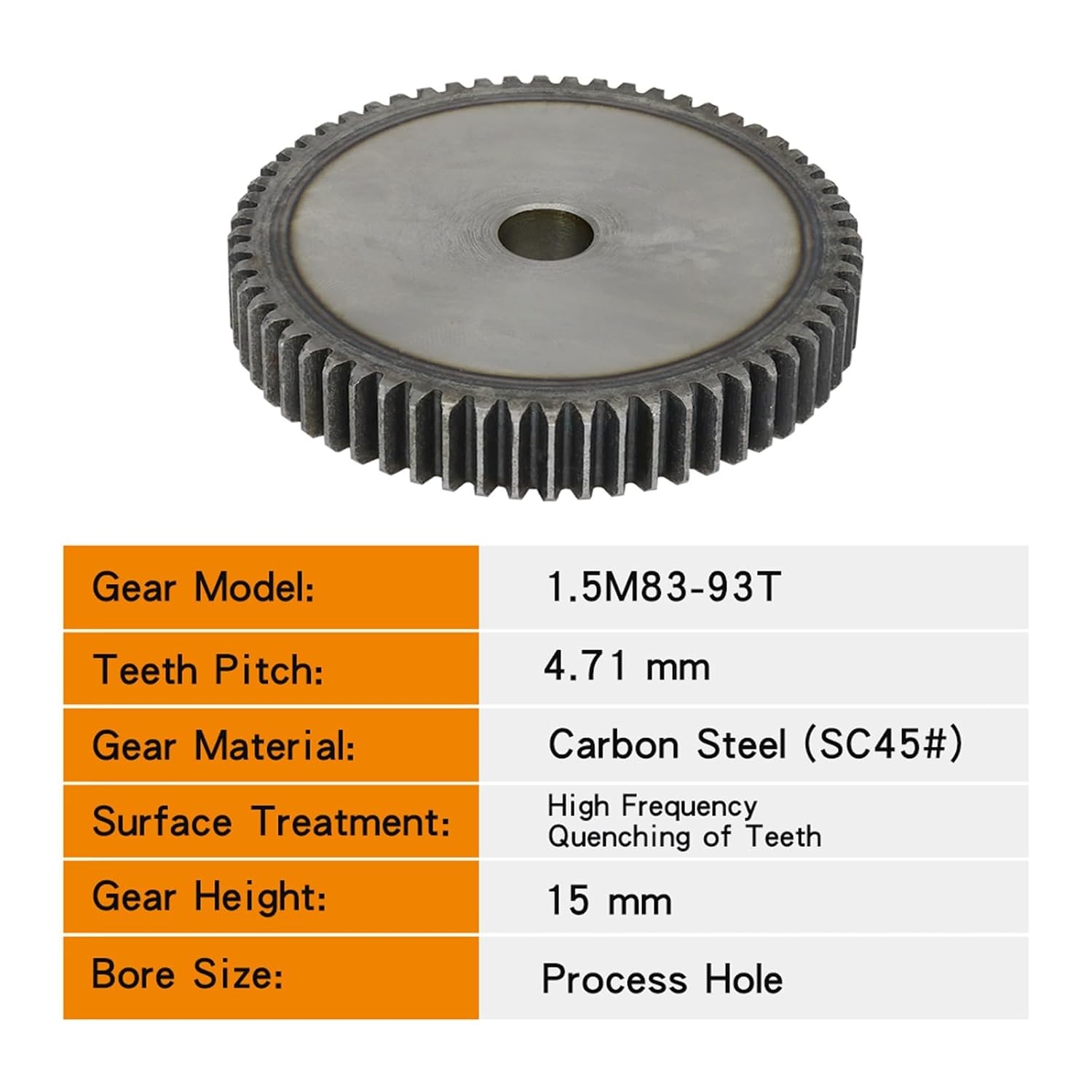 Bevel Gear Pinion Hardware Mechanical Cylindrical Gear 1.5M 83-93Teeth Carbon Steel Transmission Accessories(1.5M87T - Bore 16 mm)
