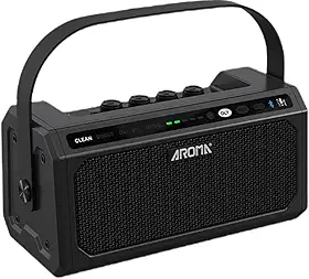M-VAVE Amplificador Mini para Guitarra Elétrica com Bluetooth 5.0, Bateria Recarregável USB-C, 8W de Potência, Efeitos DSP (Clean/Overdrive/Delay/Reverb), 20 Ritmos e Metrônomo - Ideal