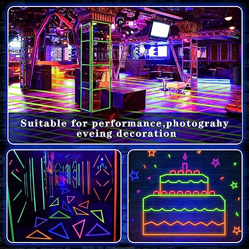 Image of Whaline 6 Colors Neon Gaffer Cloth Tape Fluorescent Rainbow Color UV Blacklight Tape Neon Duct ReflectiveTape for UV Party Theatres Staged Dark Areas(1 inch x 34.8 feet)