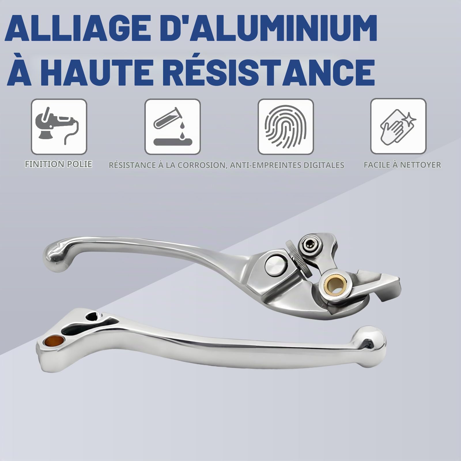 S SYUU Leviers de Frein et d'Embrayage Compatible avec Honda CBR 600 F1/F2/F3/F4/F4i 1987-2007 CBR 900 RR 1993-1999 CB 900 919 Hornet 2002-2006 CB 600 Hornet 1998-2006 Polished Silver